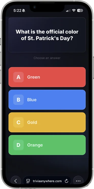 Trivia game on mobile